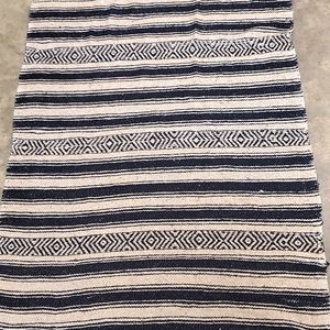 Striped woven throw blanket
